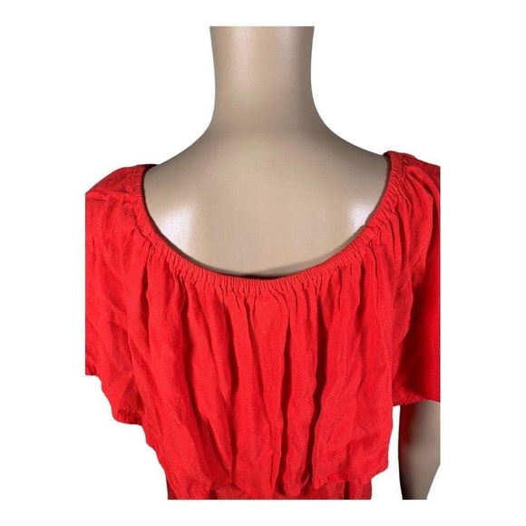 Holding Horses Maya Off Shoulder Blouse Medium Red Anthropologie Boho Chic - Picture 5 of 8